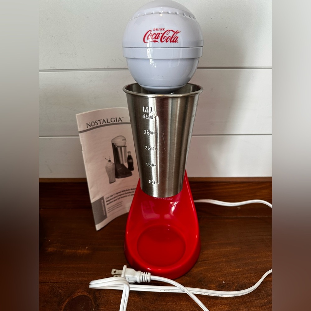 Nostalgia Mlks100coke Coca Cola Limited Edition 2 Speed Shake Machine W/ Manuel